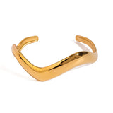 Curvy Gold Cuff Bracelet