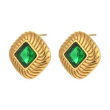 Emerald Gold Studs