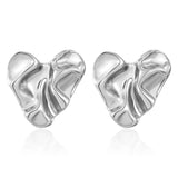 Melted Heart Silver Studs