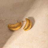 Croissant Gold Studs