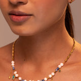 Nefertiti Gemstone Studed Necklace