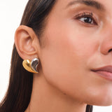 Double Toned Sim Heart Studs